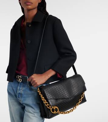 Interlocking G Large leather shoulder bag | Gucci