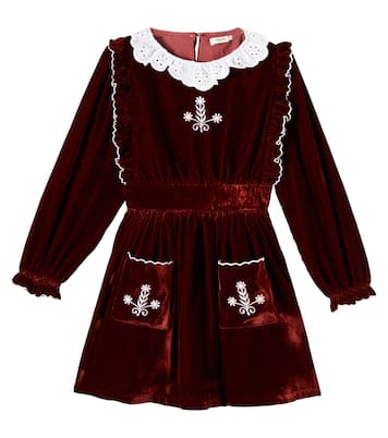 Abril floral embroidered velvet dress | The New Society