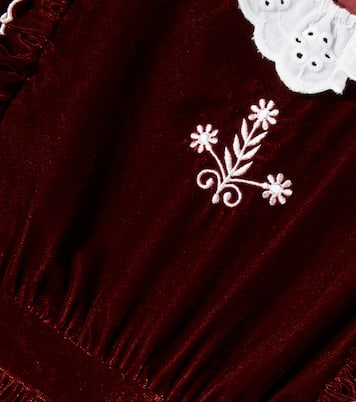 Abril floral embroidered velvet dress | The New Society
