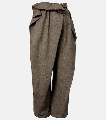 Asymmetric wool wide-leg pants | JW Anderson