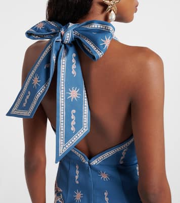 Acacia printed halterneck cotton minidress | Alémais
