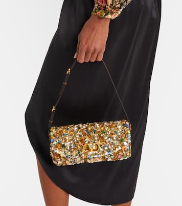 Schultertasche Vain Soft Mini mit Pailletten | Valentino Garavani