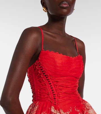 Vestido corto Rebellion de lino y seda | Zimmermann