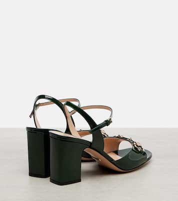 Lady Horsebit 75 patent leather sandals | Gucci