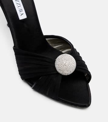 Mystery 85缀饰皮革边饰缎布穆勒鞋 | Aquazzura