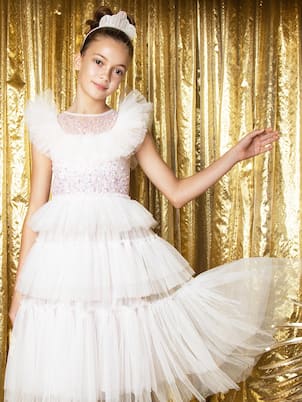 Ruffled sequined tiered dress | Tutu Du Monde