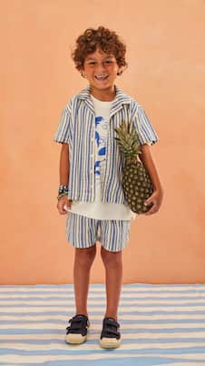 Ensemble chemise et short rayé en coton | Fábula