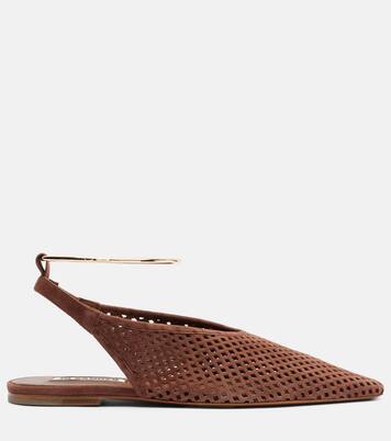Perforated suede slingback flats | Jil Sander