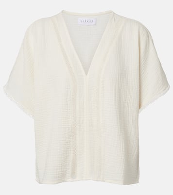 Verna 코튼 거즈 탑 | Velvet