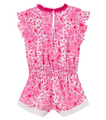 Sasha floral pleated playsuit | Poupette St Barth Kids