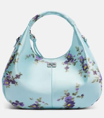 Mini floral satin top-handle bag | Ganni