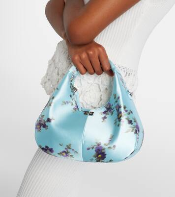 Mini floral satin top-handle bag | Ganni