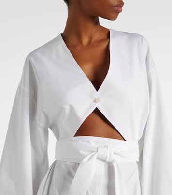 Cutout cotton poplin midi dress | Alaïa