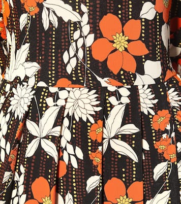 Vestido largo floral cuello alto | Prada