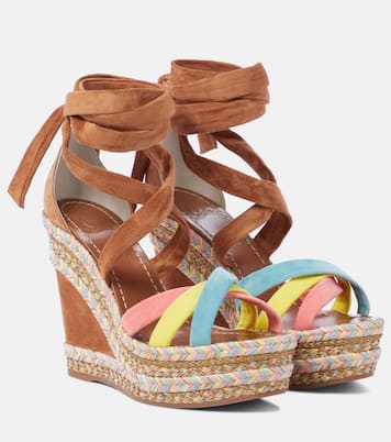 Lagoadonna 120 suede espadrille wedges | Christian Louboutin