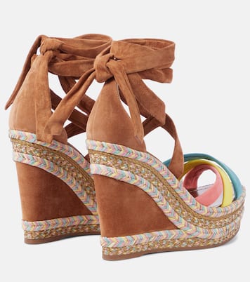 Lagoadonna 120 suede espadrille wedges | Christian Louboutin