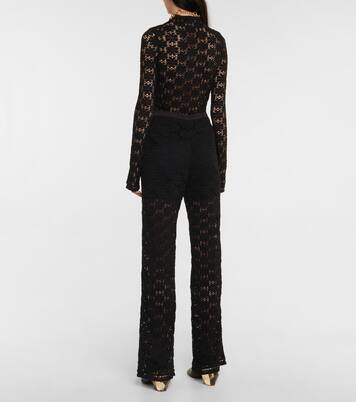 Pantaloni in macramé di cotone con ricamo | Jil Sander