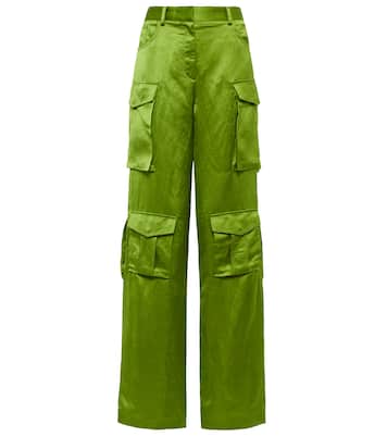 Pantalon cargo à taille haute en satin | Tom Ford