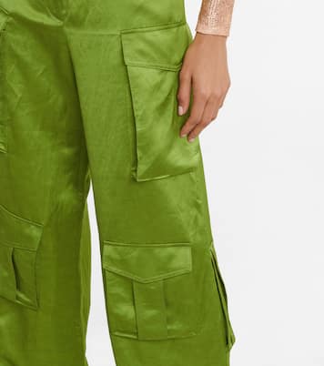 Pantalon cargo à taille haute en satin | Tom Ford