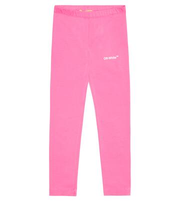 Leggings in misto cotone con logo | Off-White Kids