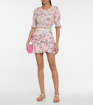 Minifalda Pernille de algodón floral | LoveShackFancy