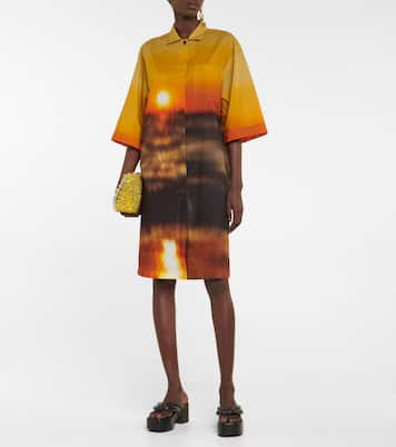 Abito chemisier in cotone con stampa | Dries Van Noten