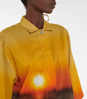 Abito chemisier in cotone con stampa | Dries Van Noten