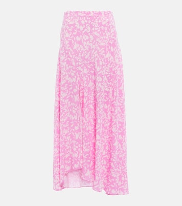 Jupe midi Sakura imprimée en soie mélangée | Isabel Marant