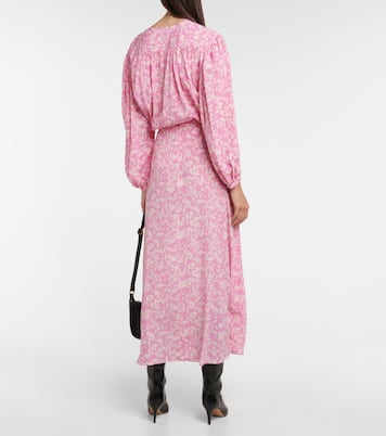 Jupe midi Sakura imprimée en soie mélangée | Isabel Marant