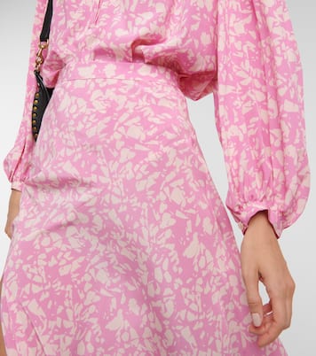 Jupe midi Sakura imprimée en soie mélangée | Isabel Marant