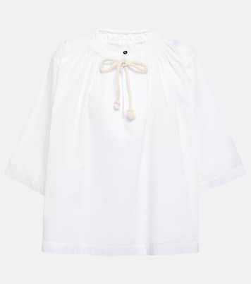Top in cotone con pieghe | Jil Sander