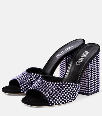 Holly Anja embellished suede mules | Paris Texas