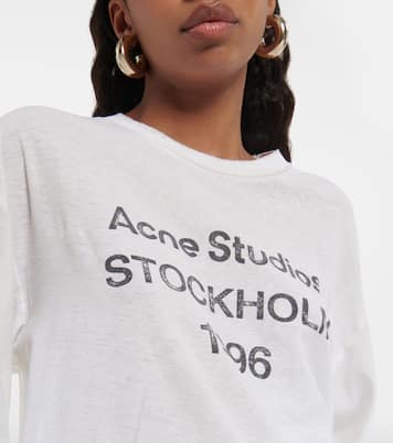 Top in jersey di misto cotone con logo | Acne Studios