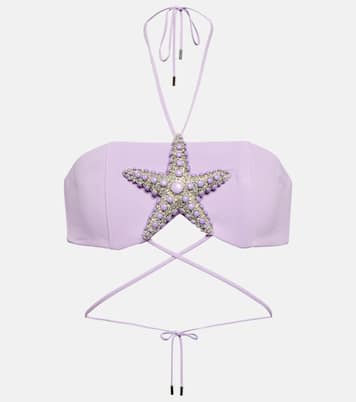Bralette in crêpe con cristalli | David Koma