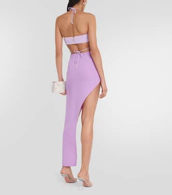 Bralette in crêpe con cristalli | David Koma