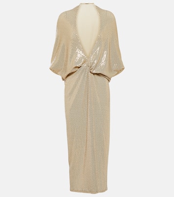 Vestido midi Kimel fruncido con lentejuelas | Dodo Bar Or