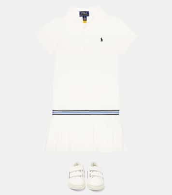 Pleated cotton-blend polo dress | Polo Ralph Lauren Kids