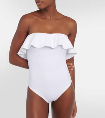 Ruffle-trimmed off-shoulder swimsuit | Karla Colletto