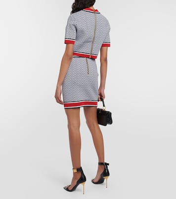 Minifalda de punto Monogram adornada | Balmain