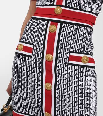 Minifalda de punto Monogram adornada | Balmain
