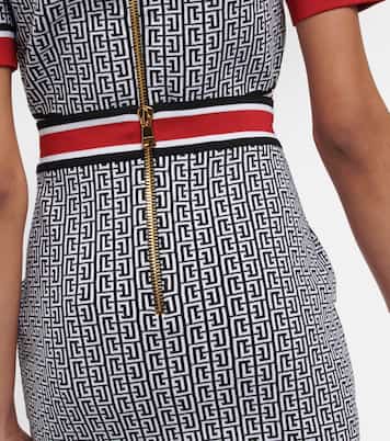 Minifalda de punto Monogram adornada | Balmain