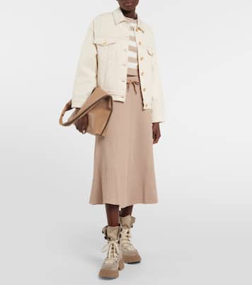 Falda midi de algodón de tiro alto | Brunello Cucinelli