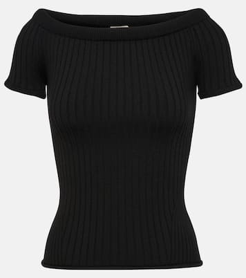Top Ricki à encolure bardot en laine mélangée | Khaite