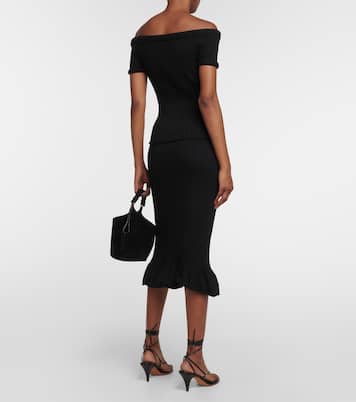 Top Ricki à encolure bardot en laine mélangée | Khaite