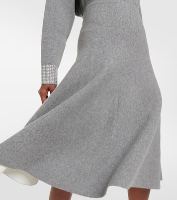 High-rise wool-blend midi skirt | Valentino