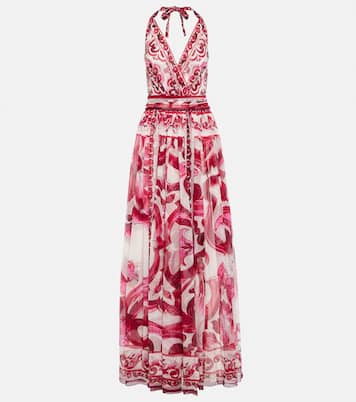Majolica printed silk chiffon gown | Dolce&Gabbana