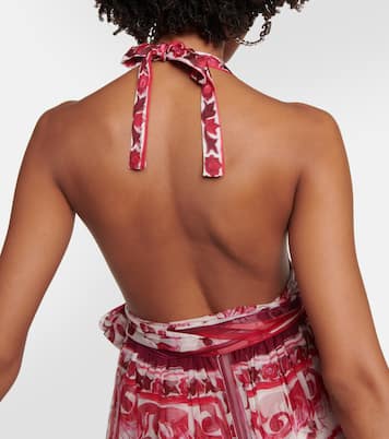 Majolica printed silk chiffon gown | Dolce&Gabbana