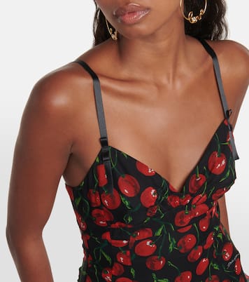 Cherry printed silk chiffon gown | Dolce&Gabbana
