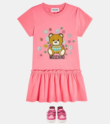Sneakers in pelle con orsetto | Moschino Kids