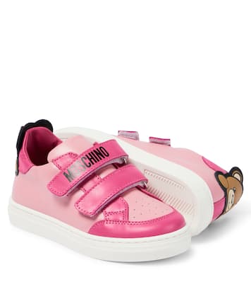 Sneakers in pelle con orsetto | Moschino Kids